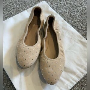 STUART WEITZMAN BLING SUEDE BALLET FLAT Size 7